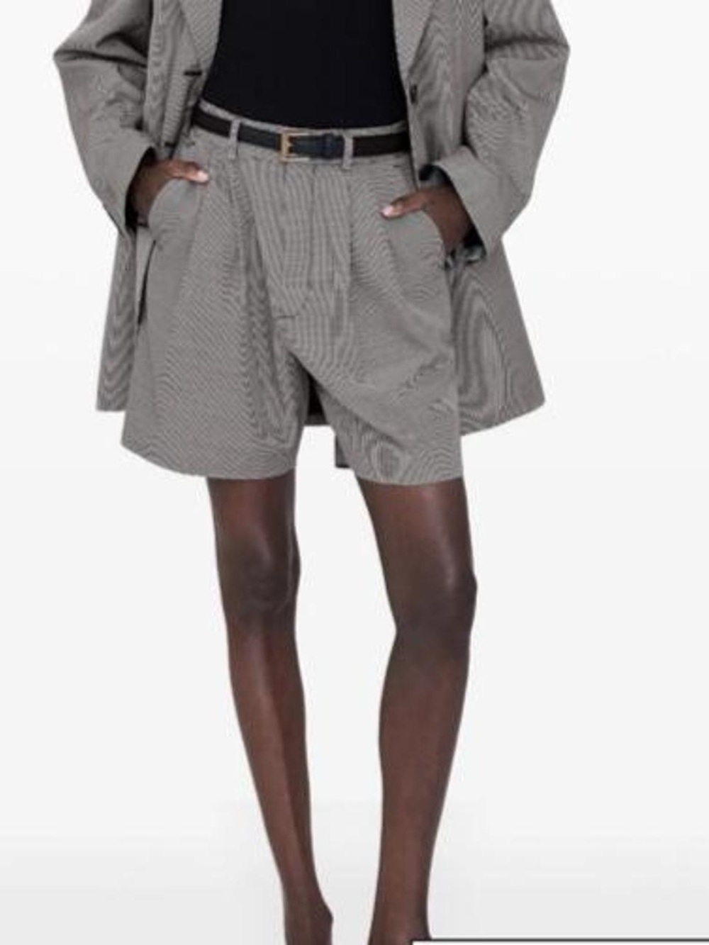 Anine Bing NWT Carrie Short in “Black & White Mini Houndstooth”, US 0